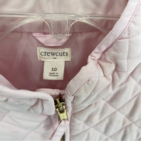 J Crew Crewcuts Girls Pink Quilted Vest Zip Front Size 10 Pockets Sleeveless - Picture 5 of 8